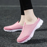 Summer men's Baotou mesh shoes breathable half drag no heel lazy slippers MartLion pink female 35 