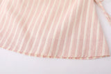 Summer Women Short Sleeve Striped Dress Mori Girl Mini Frocks Peter Pan Collar MartLion   