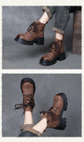 Suede Cow Leather Moccasins Rubber Soled Lofers Women Ankle Boots Chunky Sneaker Shoes MartLion
