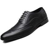 Men's Brogue Dress Shoes Designer Office Lace-Up Loafers Casual Flat Party Formal Mart Lion Black 38 
