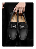 Men's Penny Loafers Genuine Leather Moccasin Driving Shoes Casual Slip On Flats Boat Mart Lion   