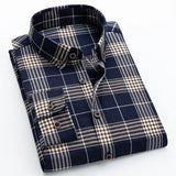 Classic Plaid Shirt Men's Casual Breathable Large Shirt MartLion 999 XXXL 185CM  80-85KG 