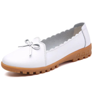 Women's Flat Shoes Genuine Leather Slip On Casual Flat Loafers Soft Nurse Ballerina MartLion   