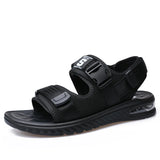 Summer Shoes Men's Beach Sandals Thick Sole Soft Black Non-slip Footwear MartLion Black 8.5 