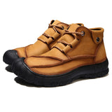 Men's Ankle boots Genuine Leather Outdoor Shoes Low-Top Combat Safety Rubber Sole Mart Lion   