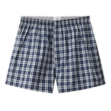 Men's Cotton Underwear Boxer Shorts Casual Plaid Elastic Waistband Button Mens Boxer Underwear MartLion DS10 XL 1pc