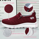 Women's Cloth Shoes Knitted Lightweight Trendy Soft Sole Breathable and Leisure Kick on MartLion   