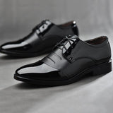 Retro Classic Dress Shoes Black Leather Oxfords Casual Men's Wedding Party Office Formal Work Mart Lion   