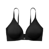 Women  Front Closure Button Bralette Padded Backless Strap Small Chest MartLion black M 34-75AB 