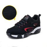 Winter Running Shoes for Men Women Keep Warm Cotton-padded Sneakers Outdoor Male Walking Sports Shoes MartLion Black Red 45