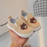 Children Casual Shoes Girls Canvas Shoes Boys Slip-on Baby Cute Cartoon Print Sneakers MartLion Beige 27 insole 16cm 