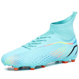 Men's Soccer Shoes Non-Slip Turf Soccer Cleats FG Training Football Sneakers Boots MartLion Moon-X2308-C EU 35 CHINA