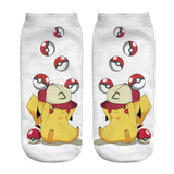 Pokemon Pikachu Cute Cartoon Unisex Short Socks Creative Colorful Multiple Cat Face Happy Low Ankle Socks for Women MartLion   