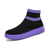 Casual Ankle Socks Shoes Lightweight Mesh Men's Anti-slip Sneakers Loafers Trendy Footwear MartLion 275-Black purple 35 