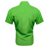  Designer Men's Shirts Short Sleeve Summer Green Solid Silk Slim Fit Blouse Casual Turn Down Collar Clothes Barry Wang MartLion - Mart Lion
