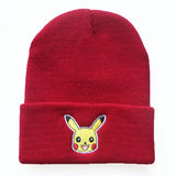 Anime Characters Pokemon Pikachu Go Adjustable Knit Hat Hip Hop Boy Girl Hat Autumn Winter Child Hat Christmas Toy Birthday Gift MartLion jiuhongse  