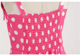 Women's Summer Dress Retro Pink Plaid Gown Christmas Party Clothes Robe Waisted Dress MartLion   