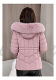 Down winter Jacket Women Parkas  Warm Cotton Padded Coat Ladies Short Overcoat Hooded MartLion   