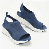 Women Summer Mesh Casual Sandals Ladies Wedges Outdoor Shallow Platform Shoes Slip-On Light Comfort MartLion Blue 35 