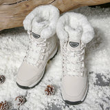 Winter Women Snow Boots Female Outdoor Boots Concise Boots Waterproof Plush Ladies Cotton-padded Shoes MartLion   