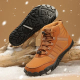 Waterproof Snow Boots Men/women's Winter Elastic Outdoor Plush Warm Barefoot Travel Winter Ankle Boots MartLion   