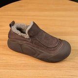 Winter Women's Shoes Casual Round Toe Flat Anti Slip Simple Plush Warm Solid Color Outdoor Flat MartLion   