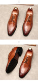 Retro Italian Flat Wedding Shoes  Genuine Leather Autumn British Style  Formal Social Oxfords Shoes Male MartLion   