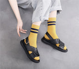  Summer Fish Toe Sandals Women's Roman Leather Cross Flat Thick Sole Matching Color Versatile Shoes Mart Lion - Mart Lion