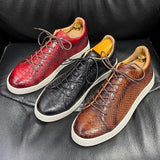 Derby Casual Shoes Men's Cow Genuine Leather Lace-Up Soft Sole Leather Flat Sneakers Driving - MartLion