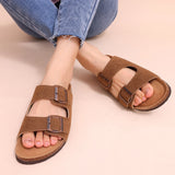 Women's Mules Sandals Men's Clogs Cork Insole Sandals Suede Beach Slides With Arch Support Soft Home Shoes MartLion   