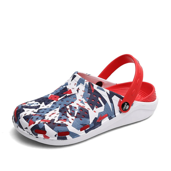 Men's Casual Clogs Breathable Beach Sandals Valentine Slippers Summer Slip on Women Flip Flops Shoes Home MartLion Red 43 