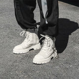Men's English Style Thick Sole Design Men Boots  Layer Leather Casual Boots