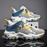 Men's Casual Sneaker Antskid Platform Shoes Lightweight Sneakers Breathable Mesh Walking Tensi MartLion white blue 39 