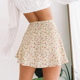 Women’s Floral Printed Fresh Waist Straight A-line Short Skirt Bohemian Streetwear Slimming Mini Dress MartLion   