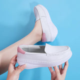 Foreign trade nurse shoes women's leather breathable soft thickened soles small white medical work MartLion   