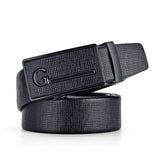 Men's Leather Belt Metal Automatic Buckle Work Black PU Strap MartLion   