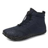 Winter Booties Men's Snow Barefoot Casual Shoes Outdoor Work Ladies Warm Fur Ankle Shoes Snow Boots MartLion Blue 36 