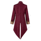 Men's Steampunk Gothic Victorian Jacket Vintage Purple Velvet Tailcoat Medieval Frock Coat Uniform Renaissance Homme MartLion   