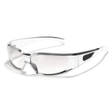 Y2K Pink Sunglasses Women Red Hollowed Out Future Sense of Technology Net Red Trendy Men's Eyewear MartLion silver  