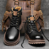 Golden Sapling Work Boots Leather Men's Casual Shoes Leather Tooling Boot Classics Punk Style Men Leisure Shoe MartLion