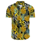 Flower Casual Men's Shirts Print With Short Sleeve For Korean Clothing Floral MartLion   