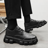 Men's Leather Shoes Creative Spider Web Stitch Casual Sneakers Platform Flats Skateboard Sports Walking Loafers Mart Lion   