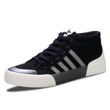Green High-Top Canvas Shoes Men's Winter Sneakers Warm Fur Shoes Lace-up Casual Sneaker Man MartLion Black White-23805 40 CHINA