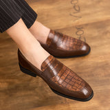 Luxurious Men's Casual Shoes Low Heel Loafers Casual British Style Designer MartLion Chocolate 38 