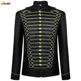 Men's Medieval Vintage Jacket Buttons Up Slim Fit King Prince Cosplay Victorian Officer Stand Collar Uniform blazers MartLion   