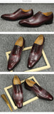 Luxury Men’s Dress Shoes with Genuine Leather In Classic Brogue Elastic Band Oxford Formal MartLion   