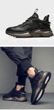 Men's Genuine Leather Casual Sport Shoes Youth Spring Autumn Cool Sole Black Cow Leather Sneakers Mart Lion   