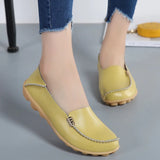 Flat Shoes Slip For Women's moccasins Genuine Leather Loafers MartLion fruit green 39 