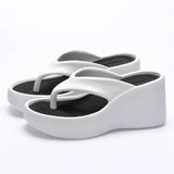 Soft Wedges Flip Flops for Women Clip Toe Platform Slippers Casual Non-Slip Wedge High Heel Sandals Slides MartLion   