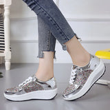 Casual Shoes for Women Lace-Up Sneakers Elegant Vulcanized Flats Luxury MartLion   